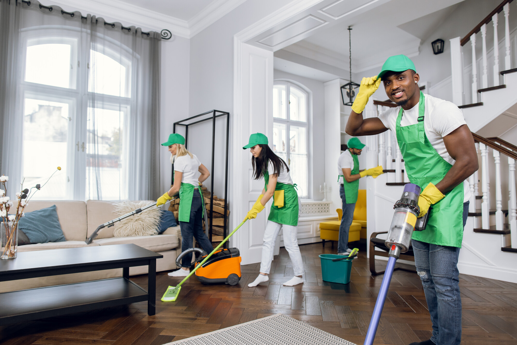 Professional cleaning team